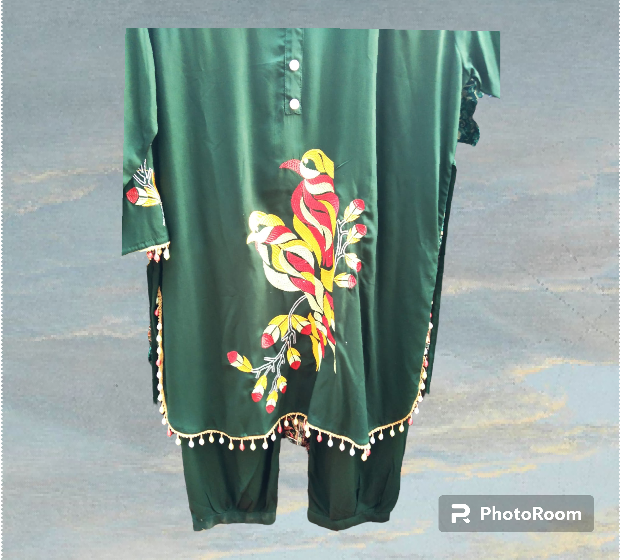 Mehendi color RAYON KURTI SET By Shivangi Clothing Store