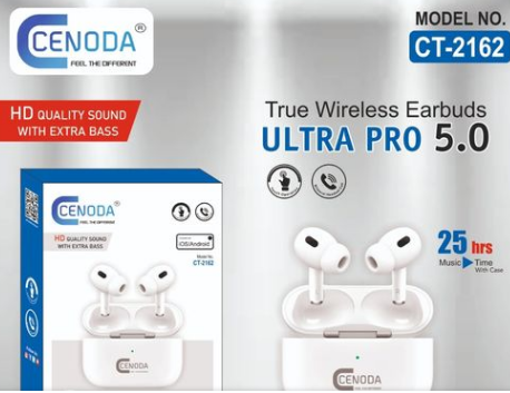 Cenoda Ultra Pro 5.0 Wireless Earbuds 25hrs Battery Backup by Vishal Enterprises